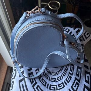 LC Lauren Conrad Light Blue Heart Crossbody Bag